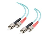 C2G ST-ST 10Gb 50/125 OM3 Duplex Multimode PVC Fiber Optic Cable (LSZH) - Netværkskabel - ST multimodus (han) til ST multimodus (han) - 3 m. - fiberoptik - duplex - 50 / 125 my - OM3 - halogenfri - akvamarin 85506