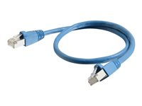 C2G Cat6a Booted Shielded (STP) Network Patch Cable - Patchkabel - RJ-45 (han) til RJ-45 (han) - 1.5 m - STP - CAT 6a - formet, knastfri, strenget - blå 89909