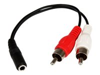 StarTech.com 6in RCA to 3.5mm Female Cable - Audio to RCA Cable - 3.5mm Female to 2x RCA Male - Aux to RCA - Stereo Audio Cable (MUFMRCA) - Audiokabel - RCA x 2 han til mini-phone stereo 3.5 mm hun - 15.24 cm - sort - for P/N: MU15MMS, MU6MMS MUFMRCA