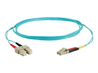 C2G LC-SC 10Gb 50/125 OM3 Duplex Multimode PVC Fiber Optic Cable (LSZH) - Netværkskabel - SC multimodus (han) til LC multimodus (han) - 15 m. - fiberoptik - duplex - 50 / 125 my - OM3 - halogenfri - akvamarin 85537