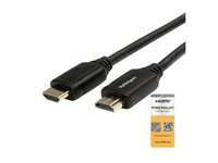StarTech.com 6ft (2m) Premium Certified HDMI 2.0 Cable with Ethernet, High Speed Ultra HD 4K 60Hz HDMI Cable HDR10, HDMI Cord (Male/Male Connectors), For UHD Monitors, TVs, Displays - Durable HDMI Cable - HDMI-kabel med Ethernet - HDMI han til HDMI han - 2 m - sort - for P/N: EXTEND-HDMI-4K40C6P1, KITBXAVHDPEU, KITBXAVHDPUK, KITBXDOCKPEU, KITBXDOCKPUK HDMM2MP