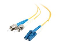 C2G LC-ST 9/125 OS1 Duplex Singlemode PVC Fiber Optic Cable (LSZH) - Patchkabel - ST enkelttilstand (han) til LC enkelttilstand (han) - 3 m. - fiberoptik - duplex - 9 / 125 micron - OS1 - halogenfri - gul 85597