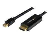 StarTech.com Mini DisplayPort to HDMI Adapter Cable - mDP to HDMI Adapter with Built-in Cable - Black - 5 m (15 ft.) - Ultra HD 4K 30Hz (MDP2HDMM5MB) - Adapterkabel - Mini DisplayPort han til HDMI han - 5 m - sort - 4K support MDP2HDMM5MB