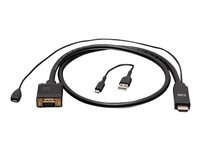 C2G 6ft (1.8m) HDMI to VGA Active Video Adapter Cable - 1080p - Videoadapter - HDMI, Micro-USB Type B (kun strøm) til HD-15 (VGA) han - 1.8 m - sort - aktiv, 1080p support 60 Hz C2G41472