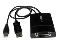 StarTech.com DisplayPort to DVI Adapter - Dual-Link - Active DVI-D Adapter for Your Monitor / Display - USB Powered - 2560x1600 (DP2DVID2) - DisplayPort / DVI adapter - USB (kun strøm), DisplayPort (han) til DVI-D (hun) haspet - USB 2.0 / DisplayPort 1.2 - 37 cm - USB-strøm, aktiv, 2560 x 1600 (WQXGA) support - sort DP2DVID2