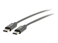 C2G 0.9m (3ft) USB C Cable - USB 2.0 (3A) - M/M USB Type C Cable - Black - USB-kabel - 24 pin USB-C (han) til 24 pin USB-C (han) - USB 2.0 - 3 A - 90 cm - sort 88825