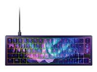 CHERRY XTRFY K5V2 - Tastatur - 65% - compact - baggrundsbelyst - USB - QWERTY - USA - tastkontakt: CHERRY MX Northern Light - blå - med GP6 Northern Light XL mousepad JB-0100US-0011