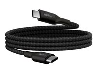 Belkin BoostCharge - USB-kabel - USB-C (han) til USB-C (han) - USB 2.0 - 1 m - op til 240 W strømforsyningssupport - sort CAB015BT1MBK