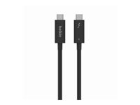Belkin CONNECT - Thunderbolt kabel - 24 pin USB-C (han) omvendelig til 24 pin USB-C (han) omvendelig - Thunderbolt 4 - 2 m - aktiv, USB Power Delivery (100 W) - for P/N: INC006TTSGY INZ002BT2MBK