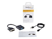 StarTech.com DVI-D to VGA Active Adapter Converter Cable - 1080p - DVI to VGA Converter box (DVI2VGAE) - Videoadapter - DVI-D, Micro-USB Type B (kun strøm) til HD-15 (VGA) (hun) - 24.8 m - 1920 x 1200 (WUXGA) support, aktiv - sort DVI2VGAE