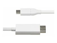 StarTech.com 6.6ft (2m) USB C to DisplayPort 1.2 Cable, Bidirectional - DisplayPort kabel - 24 pin USB-C (han) til DisplayPort (han) - Displayport 1.2/Thunderbolt - 1.9 m - 4K60 Hz support, tovejs, aktiv - hvid CDP2DP2MBW