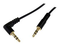 StarTech.com 6 ft Slim 3.5mm to Right Angle Stereo Audio Cable - M/M (MU6MMSRA) - Audiokabel - mini-phone stereo 3.5 mm han til mini-phone stereo 3.5 mm han - 1.8 m - sort - højrevinklet stikforbindelse - for P/N: SV231DVGAU2A, SV431DVGAU2A MU6MMSRA