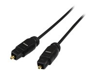 StarTech.com 15 ft Thin Toslink Digital Optical SPDIF Audio Cable - 15ft / 15 Feet Optical Audio Cable (THINTOS15) - Digital lydkabel (optisk) - SPDIF - TOSLINK han til TOSLINK han - 4.6 m - fiberoptik - sort - for P/N: FPCEILPTBLP, FPWARTB1M, FPWFXBAT, FPWTLTBAT, HD202A, STNDMTV100, STNDMTV70 THINTOS15