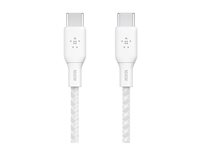 Belkin BoostCharge - USB-kabel - 24 pin USB-C (han) til 24 pin USB-C (han) - 3 m - hvid CAB014BT3MWH