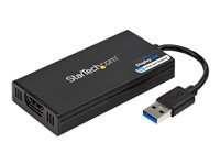 StarTech.com USB 3.0 to HDMI Adapter, 4K 30Hz Ultra HD, DisplayLink Certified, USB Type-A to HDMI Display Adapter Converter for Monitor, External Video & Graphics Card, Mac & Windows - USB to HDMI Adapter (USB32HD4K) - Adapterkabel - TAA-kompatibel - USB Type A han til HDMI hun - 20 cm - sort - USB-strøm + audio - for P/N: HDDVIMM3, HDMM12, HDMM15, HDMM1MP, HDMM2MP, HDMM3, HDMM3MP, HDMM50A, HDMM6, HDPMM50 USB32HD4K
