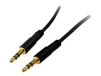 StarTech.com 3.5mm Audio Cable - 3 ft - Slim - M / M - AUX Cable - Male to Male Audio Cable - AUX Cord - Headphone Cable - Auxiliary Cable (MU3MMS) - Audiokabel - mini-phone stereo 3.5 mm han til mini-phone stereo 3.5 mm han - 91 cm - sort - for P/N: RKCOND17HD, SV231DPU34K, SV431DPDDUA2, SV431DPUA2, USBC2VGCAPRO, UVCHDCAP MU3MMS