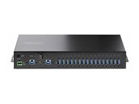 StarTech.com 16-Port Industrial USB 5Gbps Hub with Power Adapter, Metal Enclosure, Mountable, ESD Protection, Terminal Block Power, USB Charging, Dual-Host Switch - TAA - Hub - 16 x USB 3.2 Gen 1 - desktop, monterbar på stativ, væg-monterbar, DIN monterbar på skinne - TAA-kompatibel S5G16AINDS-USB-A-HUB