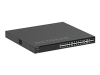 NETGEAR M4350-24M4X4V - Switch - L3 - Administreret - 24 x 100/1000/2.5G (PoE++) + 4 x 100/1000/2.5G/5G/10G (PoE++) + 4 x 25 Gigabit SFP28 - front til ryg-luftstrøm - desktop, monterbar på stativ - PoE++ (2520 W) MSM4332-100NES