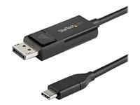 StarTech.com 6ft (2m) USB C to DisplayPort 1.2 Cable 4K 60Hz, Bidirectional DP to USB-C or USB-C to DP Reversible Video Adapter Cable, HBR2/HDR, USB Type C / Thunderbolt 3 Monitor Cable - 4K USB-C to DP Cable (CDP2DP2MBD) - DisplayPort kabel - 24 pin USB-C (han) til DisplayPort (han) - USB 3.1 / Thunderbolt 3 / DisplayPort 1.2 - 2 m - 4K support, aktiv - sort CDP2DP2MBD