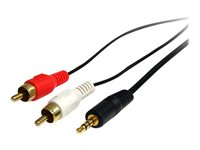 StarTech.com 3 ft Stereo Audio Cable - 3.5mm Male to 2x RCA Male - heaDPhone jack to RCA - Mini jack to RCA - 3.5mm to RCA (MU3MMRCA) - Audiokabel - mini-phone stereo 3.5 mm han til RCA x 2 han - 92 cm - sort - for P/N: HD202A, ST121HDBTSC, ST12MHDLAN4R, ST12MHDLNHK, ST12MHDLNHR, ST222HDBT, VID2HDCON2 MU3MMRCA
