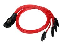 StarTech.com 50cm SFF-8087 to 4x SATA - Internal Mini SAS to SATA Reverse Cable - internal Mini SAS to SATA (SAS8087S4R50) - ATA/SAS-kabel - Serial ATA 150/300/600 - 4-Lane - SATA (R) til 36 pin 4i Mini MultiLane (P) - 50 cm - haspet - rød SAS8087S4R50