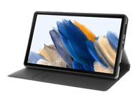 Insmat Exclusive - Flipomslag til tablet - ægte læder, termoplastisk polyuretan (TPU) - sort - 10.5" - for Samsung Galaxy Tab A8 652-1269