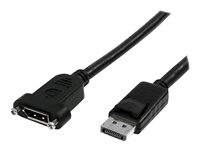 StarTech.com 3 ft / 91 cm 20 pin DP DisplayPort Extension Panel Mount Cable - DisplayPort to DisplayPort - Male to Female (DPPNLFM3PW) - DisplayPort kabel - DisplayPort (han) til DisplayPort (hun) - 91 cm - haspet, formet - sort DPPNLFM3PW