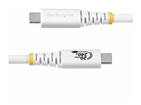 StarTech.com - USB-kabel - 24 pin USB-C (han) til 24 pin USB-C (han) - USB4 / Thunderbolt 3 / Thunderbolt 4 / DisplayPort 1.4 - 2 m - 4K120 Hz support, robust, forlænget strømrækkevidde (EPR), Power Delivery 3.1 support, fleksibel - hvid CC2M20GUSB4TPW