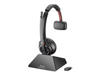 Poly Savi 8210-M Office - Savi 8200 series - headset - på øret - DECT / Bluetooth - trådløs - sort 8D3J8AA#ABB