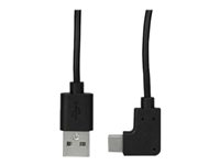 StarTech.com USB to USB C Cable - 1m / 3 ft - Right Angle USB Cable - USB A to USB C Cable - USB 2.0 Cable - USB Type C Cable (USB2AC1MR) - USB-kabel - USB (han) lige til 24 pin USB-C (han) højrevinklet - USB 2.0 - 1 m - sort USB2AC1MR