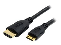 StarTech.com 1m High Speed HDMI Cable with Ethernet HDMI to HDMI Mini - HDMI-kabel med Ethernet - HDMI han til 19 pin mini HDMI Type C han - 1 m - afskærmet - sort HDACMM1M