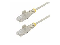 StarTech.com 15m Gray Slim CAT6 Ethernet Cable, Snagless, 28AWG, LSZH - Patchkabel - RJ-45 (han) til RJ-45 (han) - 15 m - 3.6 mm - UTP - CAT 5/5e/6 - IEEE 802.3bt - halogenfri, knastfri, flettet kobber - grå N6PAT15MGRS