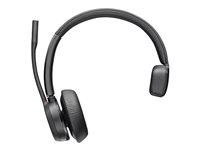 Poly Voyager 4310 - Headset - på øret - Bluetooth - trådløs, kablet - USB-A - sort - Certified for Microsoft Teams 77Y91AA