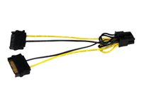 StarTech.com 6in SATA Power to 8 Pin PCI Express Video Card Power Cable Adapter - SATA to 8 pin PCIe power - Strømkabel - SATA strøm (han) til 8 pin PCIe-strøm (han) - 15 cm SATPCIEX8ADP