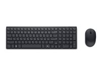 Dell Pro Compact Silent Keyboard and Mouse - KM555 - Sæt med mus og tastatur - trådløs - 2.4 GHz, Bluetooth 5.1 - QWERTY - Pan Nordic - sort - med 3 years NBD Advance Exchange KM555-BLK-PAN