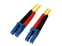 StarTech.com 10m Fiber Optic Cable - Single-Mode Duplex 9/125 - LSZH - LC/LC - OS1 - LC to LC Fiber Patch Cable (SMFIBLCLC10) - Patchkabel - LC enkelttilstand (han) til LC enkelttilstand (han) - 10 m. - fiberoptik - duplex - 9 / 125 micron - OS1 - formet - gul - for P/N: SFP100BBXDST, SFP100BBXUST, SFP10GBBXDST, SFP10GBBXUST, SFP10GBLRST, SFP10GBZRST SMFIBLCLC10