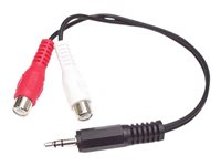 StarTech.com 6in Stereo Audio Y-Cable - 3.5mm Male to 2x RCA Female - Headphone Jack to RCA - Computer / MP3 to Stereo 1x Mini-Jack 2x RCA (MUMFRCA) - Audiokabel - RCA x 2 hun til mini-phone stereo 3.5 mm han - 15.24 cm - sort - for P/N: PEXSOUND7CH, SV411KUSB MUMFRCA