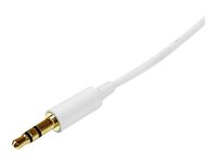 StarTech.com 2m White Slim 3.5mm Stereo Audio Cable - 3.5mm Audio Aux Stereo - Male to Male Headphone Cable - 2x 3.5mm Mini Jack (M) White (MU2MMMSWH) - Audiokabel - mini-phone stereo 3.5 mm han til mini-phone stereo 3.5 mm han - 2 m - hvid MU2MMMSWH