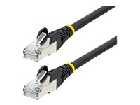 StarTech.com 2m CAT6a Ethernet Cable - Black - Low Smoke Zero Halogen (LSZH) - 10GbE 500MHz 100W PoE++ Snagless RJ-45 w/Strain Reliefs S/FTP Network Patch Cord - Patchkabel - RJ-45 (han) til RJ-45 (han) - 2 m - S/FTP - CAT 6a - IEEE 802.3bt - knastfri, strenget, formet, halogenfri - sort NLBK-2M-CAT6A-PATCH