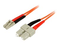 StarTech.com 1m Fiber Optic Cable - Multimode Duplex 50/125 - LSZH - LC/SC - OM2 - LC to SC Fiber Patch Cable (50FIBLCSC1) - Netværkskabel - LC multimodus (han) til SC multimodus (han) - 1 m - 1 m. - fiberoptik - duplex - 50 / 125 my 50FIBLCSC1
