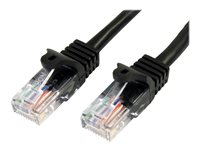 StarTech.com 1m Black Cat5e / Cat 5 Snagless Patch Cable - Patchkabel - RJ-45 (han) til RJ-45 (han) - 1 m - UTP - CAT 5e - knastfri - sort 45PAT1MBK