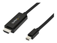 StarTech.com Mini DisplayPort to HDMI Adapter Cable - mDP to HDMI Adapter with Built-in Cable - Black - 3 m (10 ft.) - Ultra HD 4K 30Hz (MDP2HDMM3MB) - Adapterkabel - Mini DisplayPort han til HDMI han - 3 m - sort - 4K support MDP2HDMM3MB