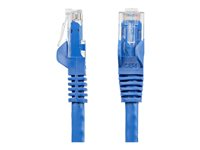 StarTech.com 100ft CAT6 Ethernet Cable, 10 Gigabit Snagless RJ45 650MHz 100W PoE Patch Cord, CAT 6 10GbE UTP Network Cable w/Strain Relief, Blue, Fluke Tested/Wiring is UL Certified/TIA - Category 6 - 24AWG (N6PATCH100BL) - Patchkabel - RJ-45 (han) til RJ-45 (han) - 30.5 m - UTP - CAT 6 - knastfri - blå - for P/N: USB2001EXT2PNA, USB2002EXT2NA, USB2004EXT2NA, USB2G4LEXT2NA, USB3004EXT2 N6PATCH100BL