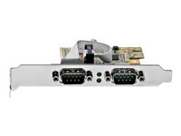 StarTech.com 2-Port PCI Express Serial Card, Dual Port PCIe to RS232 (DB9) Serial Interface Card, 16C1050 UART, Standard or Low Profile Brackets, COM Retention, For Windows & Linux - PCIe to Dual DB9 Card (21050-PC-SERIAL-LP) - Seriel adapter - PCIe 2.0 lavprofil - RS-232 x 2 - gul 21050-PC-SERIAL-LP
