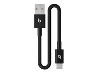 Beats - USB-kabel - USB (han) til 24 pin USB-C (han) - USB 2.0 - 20 cm - flettet kabel, forstærket design, USB Fast Charge (15W) - boltsort MEQL4ZM/A