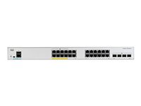 Cisco Catalyst 1000-24FP-4G-L - Switch - Administreret - 24 x 10/100/1000 (PoE+) + 4 x Gigabit SFP (uplink) - monterbar på stativ - PoE+ (370 W) C1000-24FP-4G-L