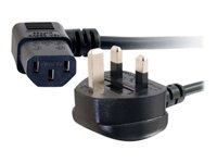 C2G Universal Power Cord - Strømkabel - BS 1363 (han) til power IEC 60320 C13 - 5 m - 90° stikforbindelse, formet - sort 88522