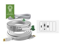 VISION TechConnect 3 Wall-Mount Faceplate Package - Modulær facilitet pladesæt med snap-ins og kabler - HD-15, 3,5 mm stereo mini jack, HDMI, USB Type B - hvidmatteret - 2-gang TC3-PK+PK3MCABLES