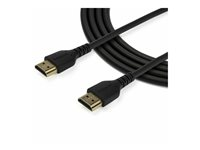 StarTech.com 1.5m (4.9ft) Premium High Speed HDMI Cable with Ethernet, 4K - Premium High Speed - HDMI-kabel med Ethernet - HDMI han til HDMI han - 1.5 m - afskærmet - sort - 4K60Hz (4096 x 2160) support, HDR support, robust, passivt RHDMM150CMP
