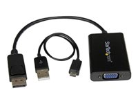 StarTech.com DisplayPort to VGA Adapter with Audio - 1920x1200 - DP to VGA Converter for Your VGA Monitor or Display (DP2VGAA) - DisplayPort / VGA adapter - DisplayPort (han) til HD-15 (VGA), Micro-USB Type B (kun strøm), ministik (hun) - DisplayPort 1.2 - 18.4 m - 1920 x 1200 (WUXGA) support, aktiv - sort - for P/N: DK30CH2DEP, DK30CH2DEPUE, TB32DP14, TB32DP2T, TB3DK2DHV, TB3DK2DHVUE, TB3DKDPMAWUE DP2VGAA